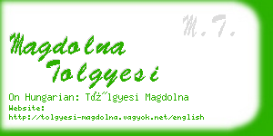 magdolna tolgyesi business card